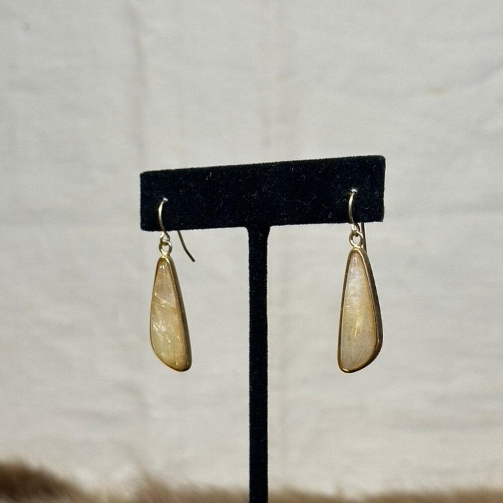 Marcia Moran Gold-Filled Teardrop Stone Earrings - Picture 2 of 3